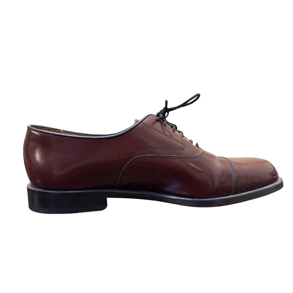 Cole Haan‎ Mens 8 D Burgundy Leather Cap Toe Oxford Dress Shoes